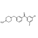 structure of CAS# 898789-15-6, (3-Chloro-5-fluorophenyl){3-[(4-methyl-1-piperazinyl)methyl]phenyl}methanone;3-chloro-5-fluoro-3'-(4-methylpiperazinomethyl) benzophenone
