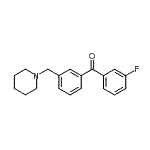 structure of CAS# 898793-02-7, (3-Fluorophenyl)[3-(1-piperidinylmethyl)phenyl]methanone;3-fluoro-3'-piperidinomethyl benzophenone