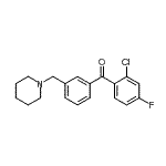 结构式 CAS# 898793-42-5, (2-氯-4-氟苯基)[3-(1-哌啶基甲基)苯基]甲酮