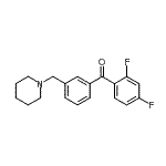 结构式 CAS# 898793-58-3, (2,4-二氟苯基)[3-(1-哌啶基甲基)苯基]甲酮