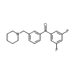 结构式 CAS# 898793-62-9, (3,5-二氟苯基)[3-(1-哌啶基甲基)苯基]甲酮