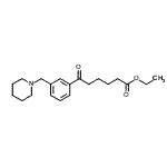 structure of CAS# 898793-80-1, Ethyl 6-oxo-6-[3-(1-piperidinylmethyl)phenyl]hexanoate;ethyl 6-oxo-6-[3-(piperidinomethyl)phenyl]hexanoate