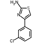 结构式 CAS# 90533-23-6, 4-(3-氯苯基)-1,3-噻唑-2-胺