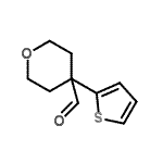 结构式 CAS# 906352-93-0, 4-(2-噻吩基)四氢-2H-吡喃-4-甲醛