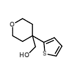 结构式 CAS# 906352-94-1, [4-(2-噻吩基)四氢-2H-吡喃-4-基]甲醇