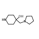 结构式 CAS# 942031-83-6, 4-(1-吡咯烷基甲基)-4-哌啶醇