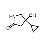 结构式 CAS# 959240-08-5, 4-环丙基-4-甲基-2-吡咯烷酮