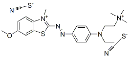 CAS#: 97861-99-9， 2-[[4-[Ethyl[2-(Trimethylammonio)Ethyl]Amino]Phenyl]Azo]-6-Methoxy-3-Methylbenzothiazolium Dithiocyanate