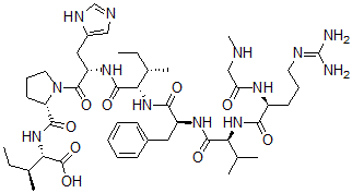 CAS 登录号：98641-01-1， 肌氨酰(1)-苯丙氨酰(4)-异亮氨酰(8)-血管紧张素 II
