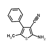 结构式 CAS# 99011-93-5, 2-氨基-5-甲基-4-苯基-3-噻吩甲腈
