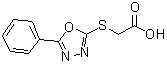 结构式 CAS# 99361-50-9, [(5-苯基-1,3,4-恶二唑-2-基)硫基]乙酸
