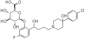 2-[4-[4-(4-Chlorophenyl)-4-hydroxy-1-piperidinyl]-1-hydroxybutyl]-5-fluorophenyl beta-D-glucopyranosiduronic acid molecular structure (CAS 100442-86-2)