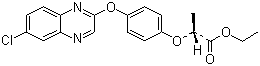 structure of CAS# 100646-51-3, Quizalofop-p-ethyl;Quizalofop ethyl ester; DPX-Y6202; EXP-3864; FBC-32197; Ethyl (2R)-2-[4-[(6-chloro-2-quinoxalinyl)oxy]phenoxy]propionate