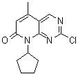 structure of CAS# 1013916-37-4, 2-Chloro-8-cyclopentyl-5-methyl-8H-pyrido[2,3-d]pyrimidin-7-one