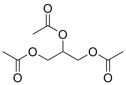 Triacetin molecular structure (CAS 102-76-1)