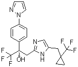 结构式 CAS# 1022152-70-0, (alphaS)-alpha-[4-(1H-吡唑-1-基)苯基]-alpha-(三氟甲基)-5-[[1-(三氟甲基)环丙基]甲基]-1H-咪唑-2-乙醇