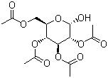 structure of CAS# 10343-06-3, 2,3,4,6-Tetraacetyl-D-glucose;2,3,4,6- Tetra-O-acetyl-D-glucopyranose