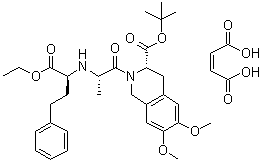 Moexipril tert-butyl ester maleate molecular structure (CAS 103733-40-0)