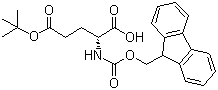 structure of CAS# 104091-08-9, Fmoc-D-glutamic acid gamma-tert-butyl ester;Fmoc-D-Glu(OtBu)-OH; N-(9-fluorenylmethoxycarbonyl)-D-glutamic acid gamma-tert-butyl ester