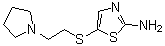 结构式 CAS# 1042777-99-0, 5-[[2-(1-吡咯烷基)乙基]硫基]-2-噻唑胺