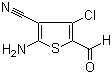structure of CAS# 104366-23-6, 2-Amino-3-cyano-4-chlorothiophene-5-carboxaldehyde;2-Amino-3-cyano-4-chloro-5-formylthiophene