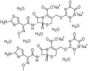 结构式 CAS# 104376-79-6, 头孢曲松钠水合物
