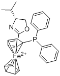 结构式 CAS# 1065474-88-5, (2S)-1-[(4R)-4,5-二氢-4-(1-甲基乙基)-2-恶唑基]-2-(二苯基膦基)二茂铁