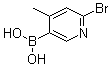 结构式 CAS# 1072945-75-5, (6-溴-4-甲基-3-吡啶基)硼酸