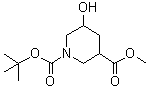 structure of CAS# 1095010-47-1, Methyl 1-tert-butyloxycarbonyl-5-Hydroxypiperidine-3-carboxylate;1-tert-Butyl 3-methyl 5-hydroxypiperidine-1,3-dicarboxylate