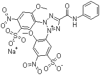 structure of CAS# 111072-31-2, XTT sodium salt;Sodium 2,3-bis(2-methoxy-4-nitro-5-sulfophenyl)-2H-tetrazolium-5-carboxanilide inner salt; Sodium 3,3'-[1-(phenylamino)carbonyl]-3,4-tetrazolium-bis(4-methoxy-6-nitro)benzenesulfonic acid