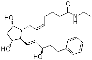 structure of CAS# 1163135-92-9, (15R)-Bimatoprost;(5Z)-7-[(1R,2R,3R,5S)-3,5-Dihydroxy-2-[(1E,3R)-3-hydroxy-5-phenyl-1-penten-1-yl]cyclopentyl]-N-ethyl-5-heptenamide