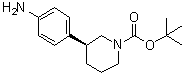 结构式 CAS# 1171197-20-8, (3S)-3-(4-氨基苯基)-1-哌啶羧酸叔丁酯