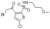 structure of CAS# 1174304-97-2, 3-(2-Bromoacetyl)-5-chloro-N-(3-methoxypropyl)-2-thiophenesulfonamide