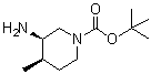 结构式 CAS# 1207853-61-9, (3R,4R)-3-氨基-4-甲基-1-哌啶羧酸叔丁酯
