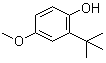 结构式 CAS# 121-00-6, 4-甲氧基-6-叔丁基苯酚
