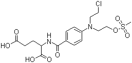 structure of CAS# 122665-73-0, CMDA;4-((2-Chloroethyl)(2-mesyloxyethyl)amino)benzoylglutamic acid