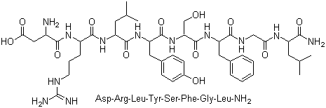 structure of CAS# 123338-13-6, Allatostatin IV;Asp-Arg-Leu-Tyr-Ser-Phe-Gly-Leu-NH2