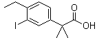 结构式 CAS# 1256584-73-2, 4-乙基-3-碘-alpha,alpha-二甲基苯乙酸