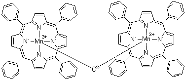 结构式 CAS# 12650-83-8, mu-氧二[5,10,15,20-四苯基-21H,23H-卟啉(2-)-N21,N22,N23,N24]二锰