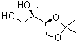 结构式 CAS# 129141-48-6, (2R)-2-[(4S)-2,2-二甲基-1,3-二氧戊环-4-基]-1,2-丙二醇