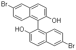 structure of CAS# 13185-00-7, 6,6'-Dibromo-1,1'-bi-2-naphthol;2,2'-Dihydroxy-6,6'-dibromo-1,1'-binaphthalene; 6,6'-Dibromo-1,1'-binaphthalene-2,2'-diol; 6,6'-Dibromo-2,2'-dihydroxy-1,1'-binaphthalene; 6,6'-Dibromo-2,2'-dihydroxy-1,1'-binaphthyl