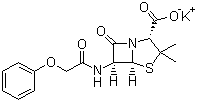 Penicillin V potassium salt molecular structure (CAS 132-98-9)