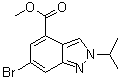 结构式 CAS# 1346702-53-1, 6-溴-2-异丙基-2H-吲唑-4-羧酸甲酯