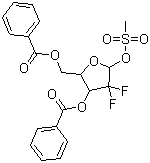 结构式 CAS# 134877-43-3, 2,2-二氟-1-甲磺酰氧基-2-脱氧核糖-3,5-二苯甲酸酯