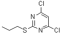 structure of CAS# 1401318-10-2, 4,6-Dichloro-2-(propylthio)pyrimidine