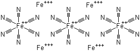 structure of CAS# 14038-43-8, Prussian Blue;C.I. 77510; Iron Blue; Pigment Blue 27; Ferric ferrocyanide; Ferric hexacyanoferrate (II)