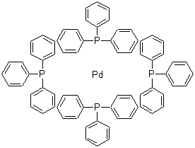 Tetrakis(triphenylphosphine)palladium molecular structure (CAS 14221-01-3)