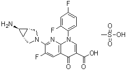 Trovafloxacin monomethanesulfonate molecular structure (CAS 147059-75-4)
