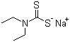 结构式 CAS# 148-18-5, 二乙基二硫代氨基甲酸钠