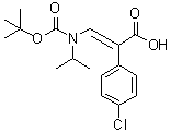 结构式 CAS# 1489004-27-4, (alphaE)-4-氯-alpha-[[[叔丁氧羰基](异丙基)氨基]亚甲基]苯乙酸